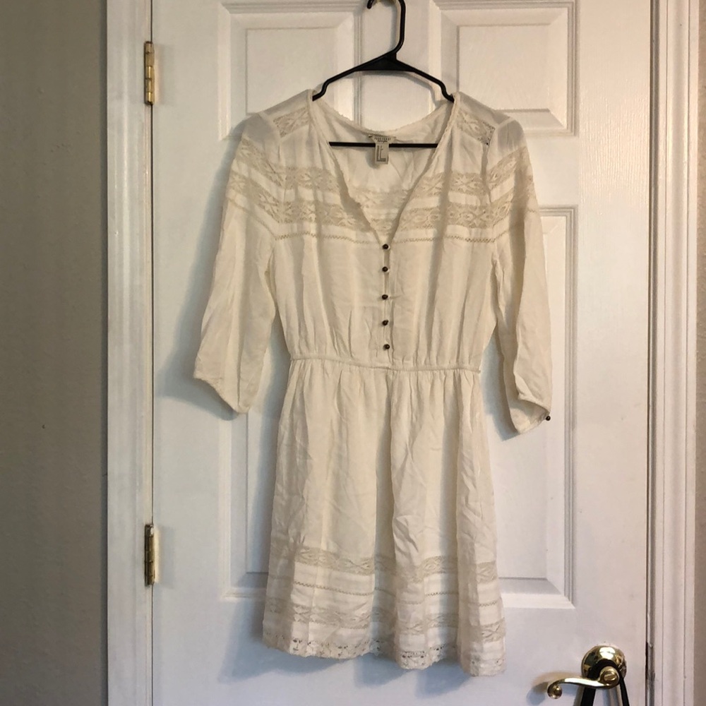 White lacy Dress with buttons